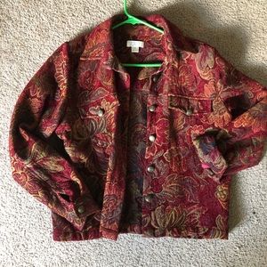 Red tapestry print jacket